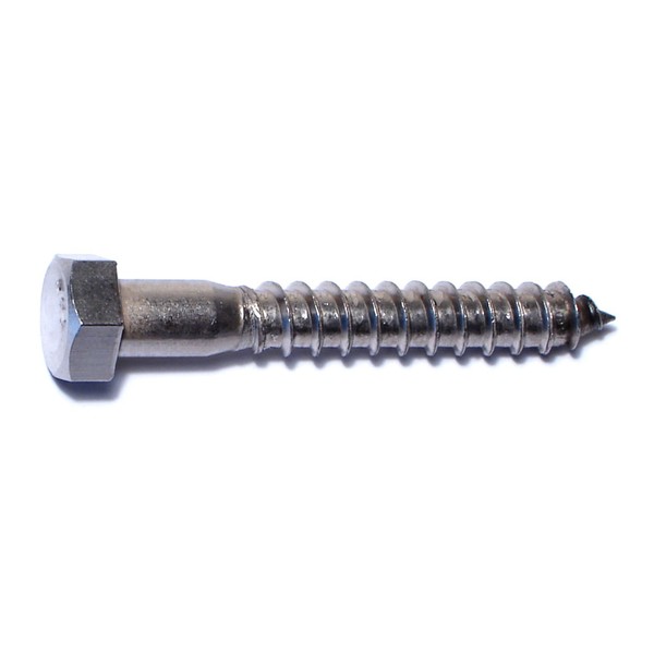 Midwest Fastener Lag Screw, 3/8 in, 2-1/2 in, Stainless Steel, Hex Hex Drive, 25 PK 50643